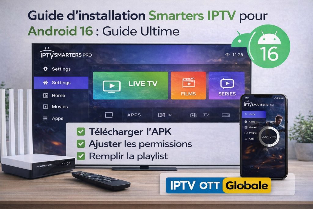Installation Smarters IPTV Android 16 : Le Guide Ultime 2026