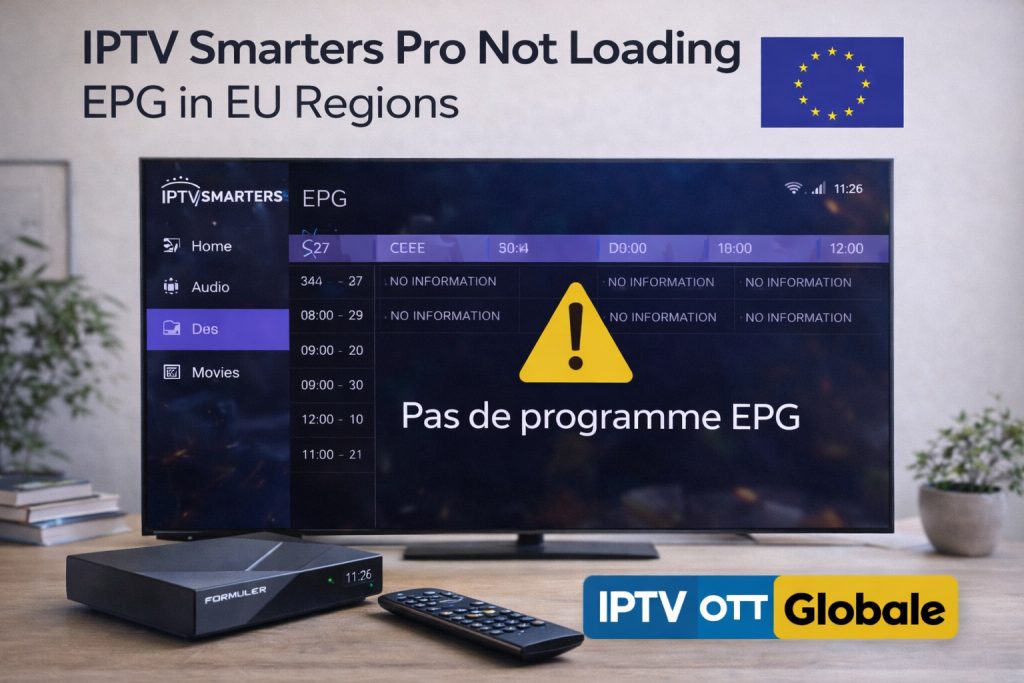 EPG IPTV Smarters Pro ne charge pas ? Solutions Europe 2026